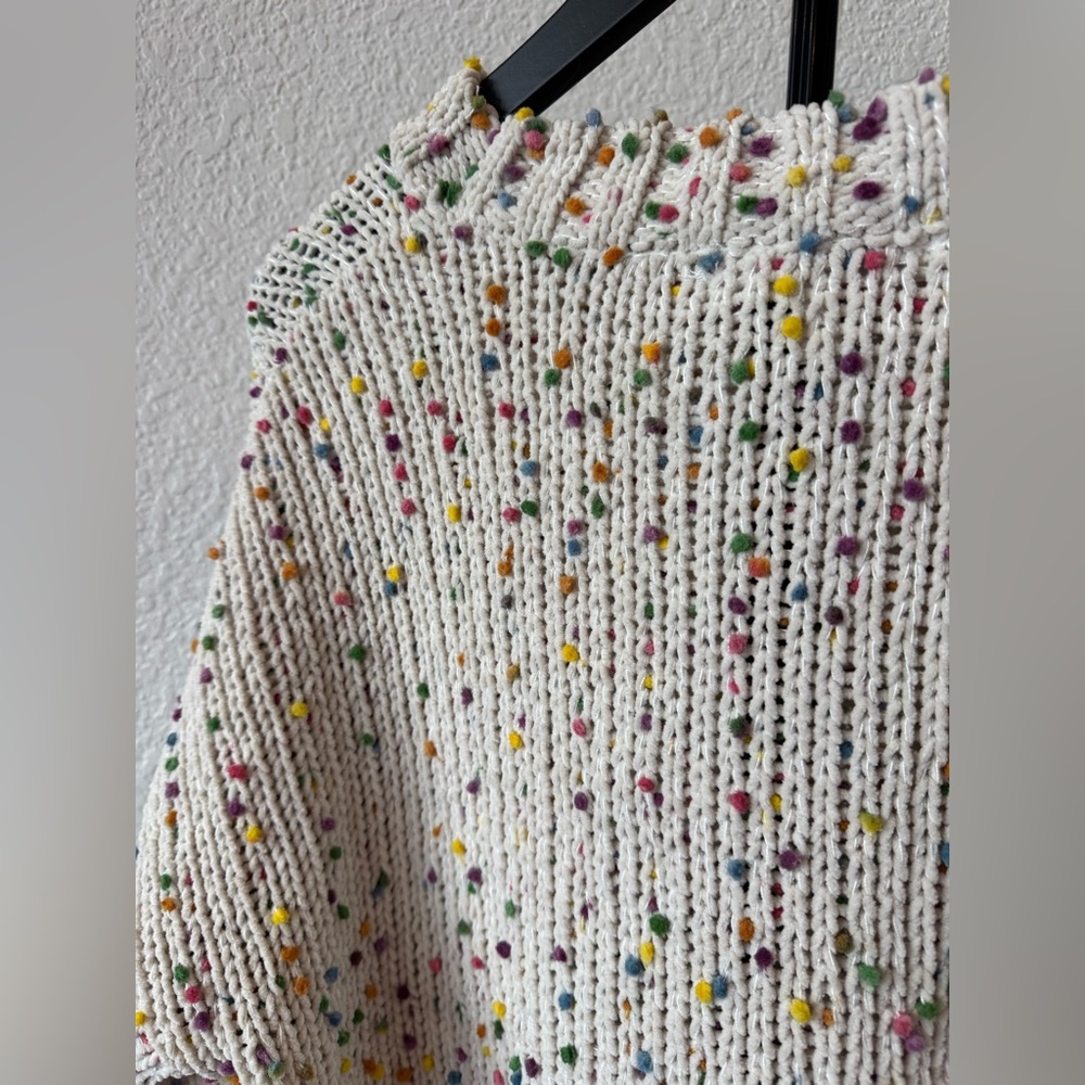 Seven7 Sweater Confetti Multicolor Polka Dot Pullover Women’s Small - Picture 4 of 9